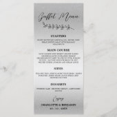 Zilveren Bruiloftsbuffetmenu Menu (Voorkant)