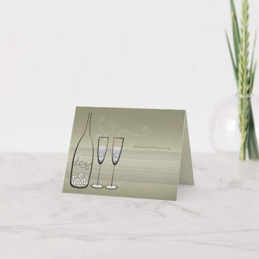 Zilveren Bubbles Feest Dankbriefkaart Bedankkaart (Voorkant)