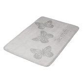 Zilveren Butterfly Grey Textured Bathmat Badmat (Gekanteld)
