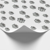 Zilveren cadeau dozen Elegant Kerst Premium Feest Cadeaupapier (Hoek)