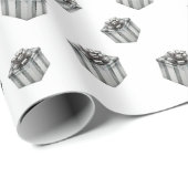 Zilveren cadeau dozen Elegant Kerst Premium Feest Cadeaupapier (Rol Hoek)