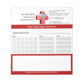 Zilveren Caduceus Kruis Rode Medische Benoeming Notitieblok (Voorkant)