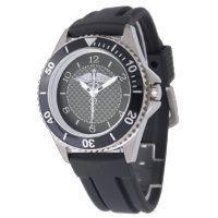 Zilveren Caduceus Symbool Carbon Fiber Style Dial