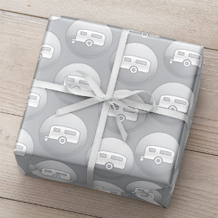 Zilveren camper trailer icoon minimalistische RV Cadeaupapier
