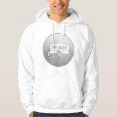 Zilveren camper trailer icoon minimalistische RV Hoodie (Voorkant)