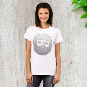 Zilveren camper trailer icoon minimalistische RV T-shirt