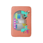 Zilveren Camper Tropical Theme Camping Badmat (Voorkant Verticaal)