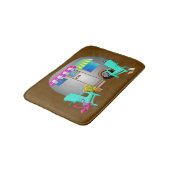 Zilveren Camper Tropische Thema Camping Badmat (Gekanteld)