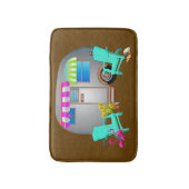 Zilveren Camper Tropische Thema Camping Badmat (Voorkant Verticaal)