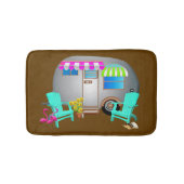 Zilveren Camper Tropische Thema Camping Badmat (Voorkant)