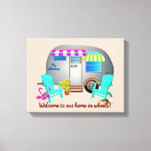 Zilveren Camper Welkomstnaam Stretched Canvas Prin Afdruk (Voorkant)