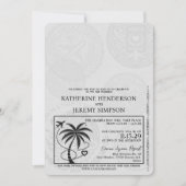 Zilveren Cancun Passport bruiloft Kaart (Voorkant)