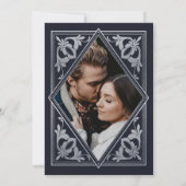 Zilveren Celestial Art Nouveau Tarot Gothic Foto Save The Date (Achterkant)