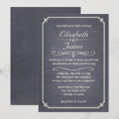 Zilveren  Chalkboard Wedding Invitations Kaart (Voorkant / Achterkant)