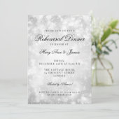 Zilveren Champagne Bokeh Elegant repetitie diner Kaart (Staand voorkant)