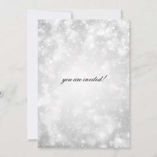 Zilveren Champagne Bokeh Elegant repetitie diner Kaart (Achterkant)