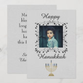 Zilveren Chanoeka foto Feestdagenkaart (Voorkant / Achterkant)