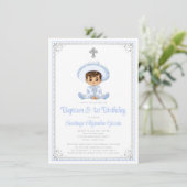 Zilveren Charro Dop & Verjaardag Uitnodiging (Staand voorkant)