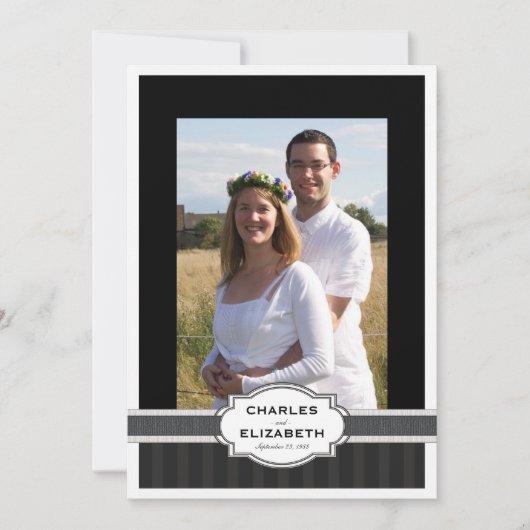 Zilveren Chic Foto 25e huwelijksjubileumfeestje Kaart (Voorkant)