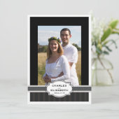 Zilveren Chic Foto 25e huwelijksjubileumfeestje Kaart (Staand voorkant)