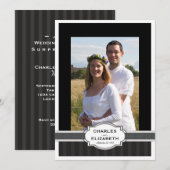 Zilveren Chic Foto 25e huwelijksjubileumfeestje Kaart (Voorkant / Achterkant)