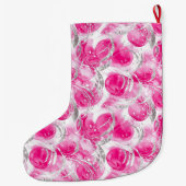 Zilveren Chic Pink Glam Christmas Grote Kerstsok (Achterkant)