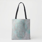 Zilveren chique hand van Fatima glittersterren Tote Bag (Voorkant)