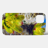 Zilveren Cholla Cactus Wilde Bloemen Case-Mate iPhone Case (Achterkant (horizontaal))