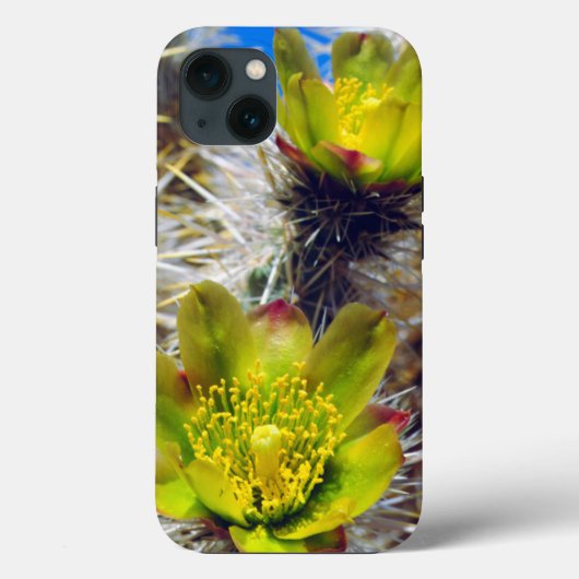 Zilveren Cholla Cactus Wilde Bloemen Case-Mate iPhone Case (Achterkant)