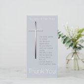 Zilveren christelijk kruis condoleance bedankt voo (Staand voorkant)