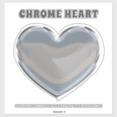 Zilveren Chrome Hart Sticker (Vel)