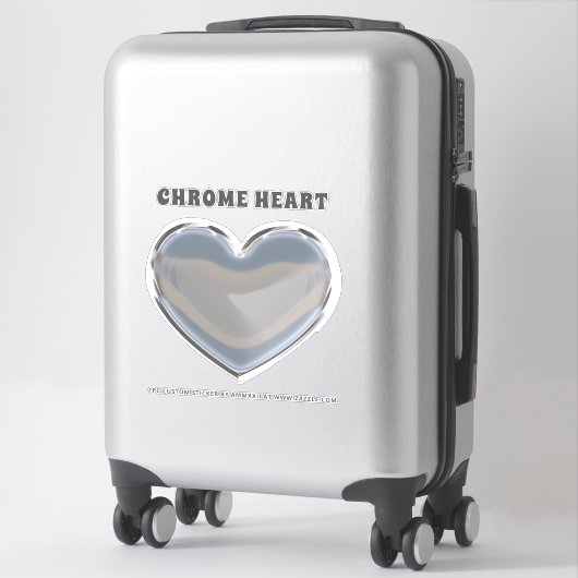 Zilveren Chrome Hart Sticker (Koffer)