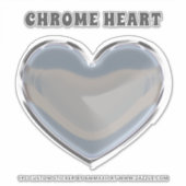 Zilveren Chrome Hart Sticker (Voorkant)