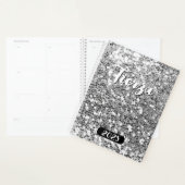 Zilveren Chunky Glitter Gepersonaliseerd 2025 Planner (Display)