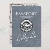 Zilveren Colorado Paspoort Save The Date (Voorkant / Achterkant)