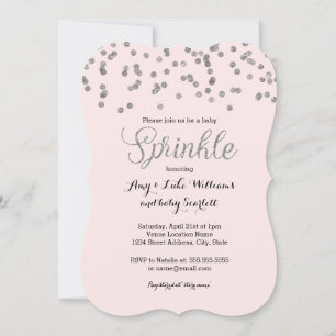 Zilveren Confetti Baby Shower Uitnodiging voor Mei