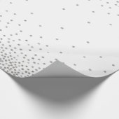 Zilveren Confetti boven witte vakantiestijl Cadeaupapier (Hoek)