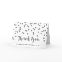 Zilveren Confetti Bruidsfeest Dank Je