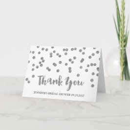 Zilveren Confetti Bruidsfeest Dank Je Bedankkaart