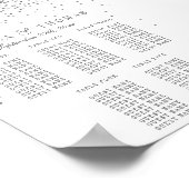 Zilveren Confetti Bruiloft Zitplaatsen Chart met V Poster (Hoek)