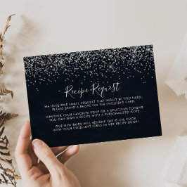 Zilveren confetti bruiloftsrecept verzoek   informatiekaartje