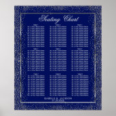 Zilveren Confetti en donkerblauw - Schema met nege Poster (Voorkant)