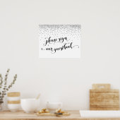 Zilveren Confetti Gelieve Ons Gastenboek Te Ondert Poster (Keuken)