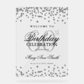 Zilveren Confetti Glitter 60e verjaardag Welkom Acryl Bord (Voorkant)