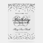 Zilveren Confetti Glitter 80e verjaardag Welkom Acryl Bord (Voorkant)