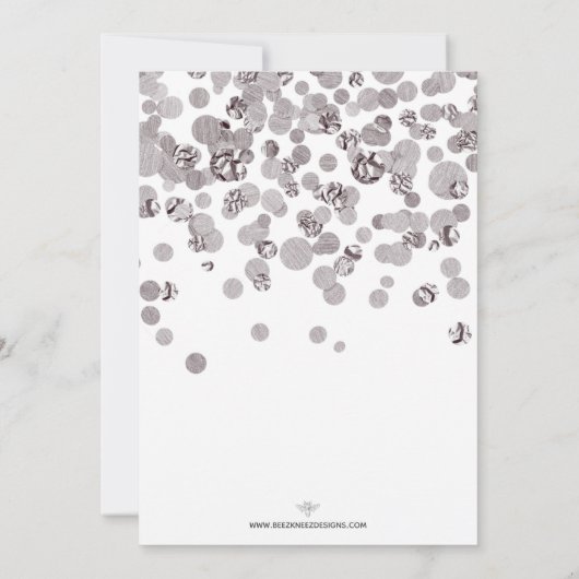 Zilveren Confetti Glitter-Stijl 20e Verjaardag Kaart (Achterkant)