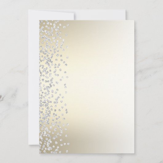 Zilveren Confetti Goud Ombre Eerste Heilige Commun Kaart (Achterkant)