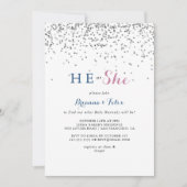 Zilveren Confetti Hij of zij Kaart (Voorkant)