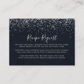 Zilveren confetti-huwelijksrecept verzoek   informatiekaartje (Voorkant)
