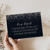 Zilveren confetti-huwelijksrecept verzoek   informatiekaartje